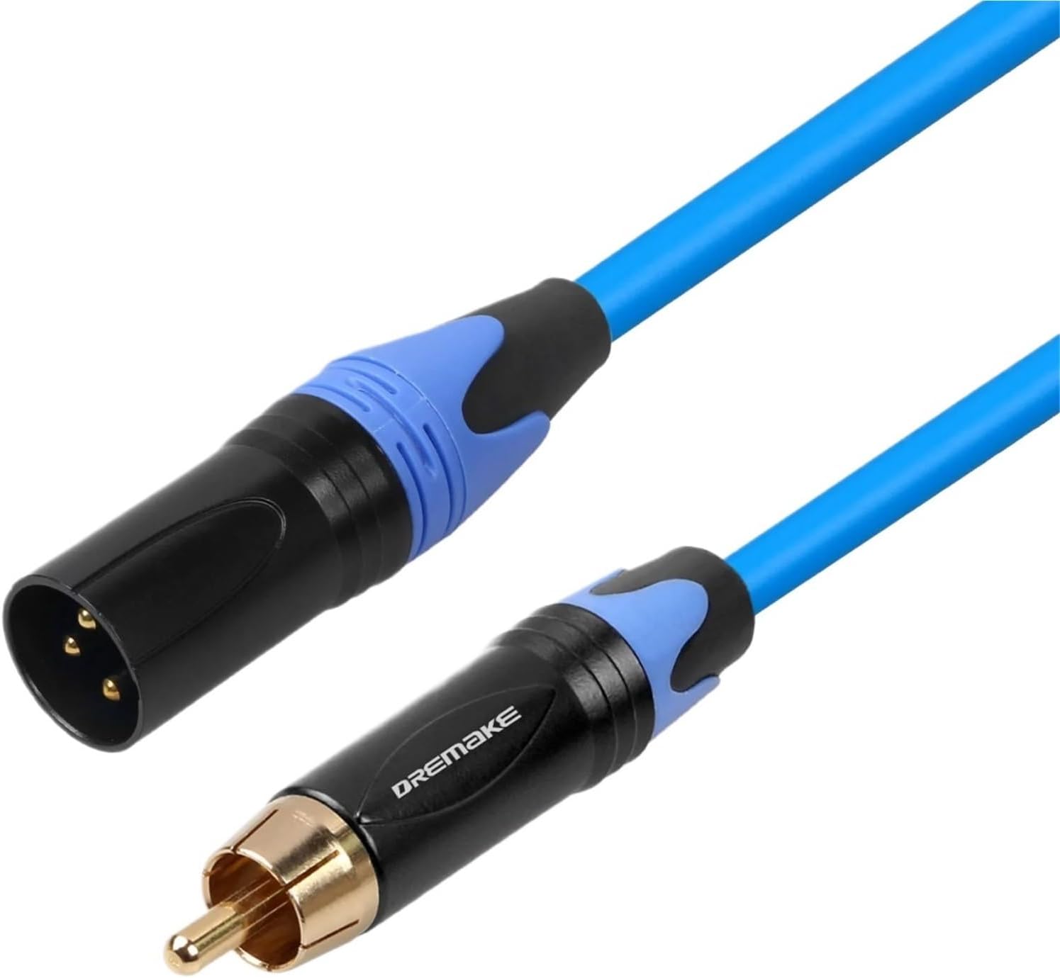 Unbalanced to XLR Audio Interconnect Cable XLR 3-Pin Male to RCA Male Speaker Cable for AV Receiver to Amplifier(Blue-Male)