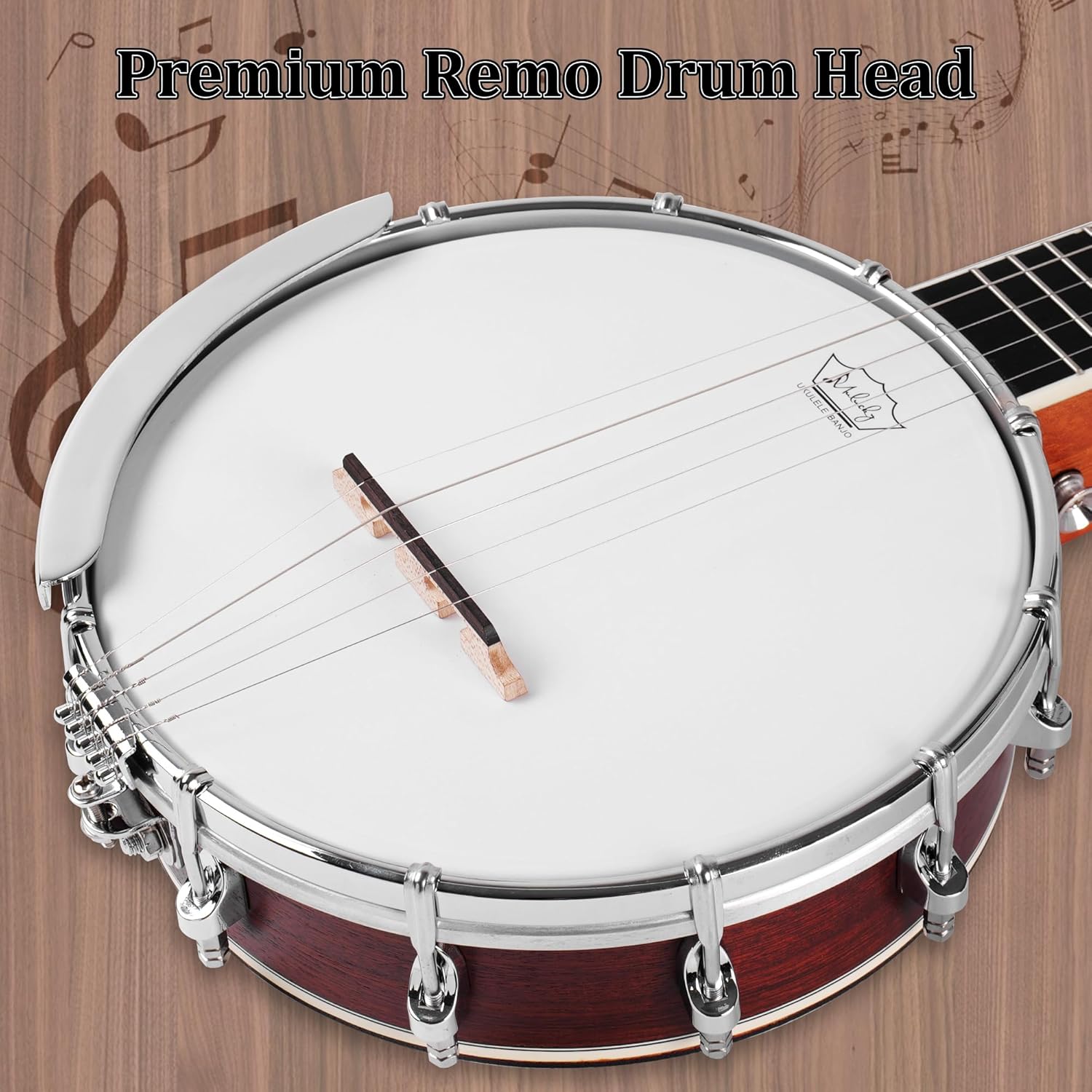 Mulucky 5 String Banjo Mini - 26 Inch Travel Banjo Sapele Body Closed Solid Back Beginner Kit With Gig Bag Picks Strings Strap - B807