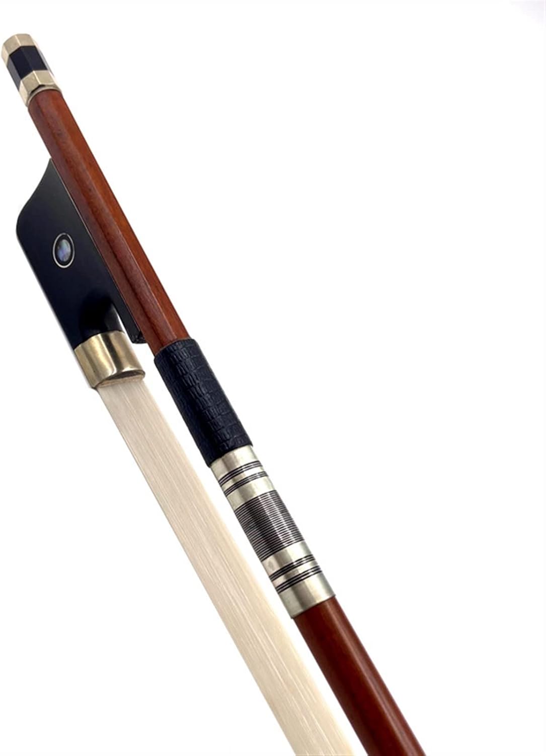 TSTS 1 Pcs Professiona Pernambuco Upright Bass Bow 3/4,White Horse Hair Horsetail Full Size Violin Bow
