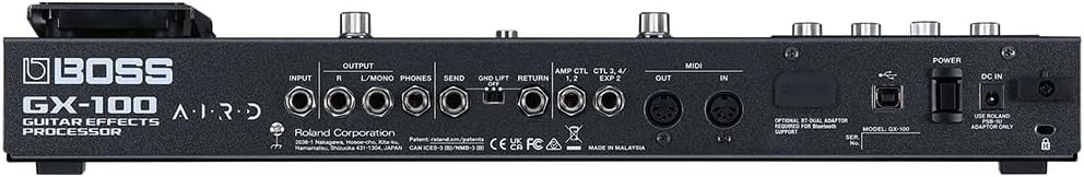 Boss GX-100 Guitar Effects Processor Pedal Bundle w/Boss BT-DUAL Bluetooth® Audio MIDI Dual Adaptor and Liquid Audio Polishing Cloth