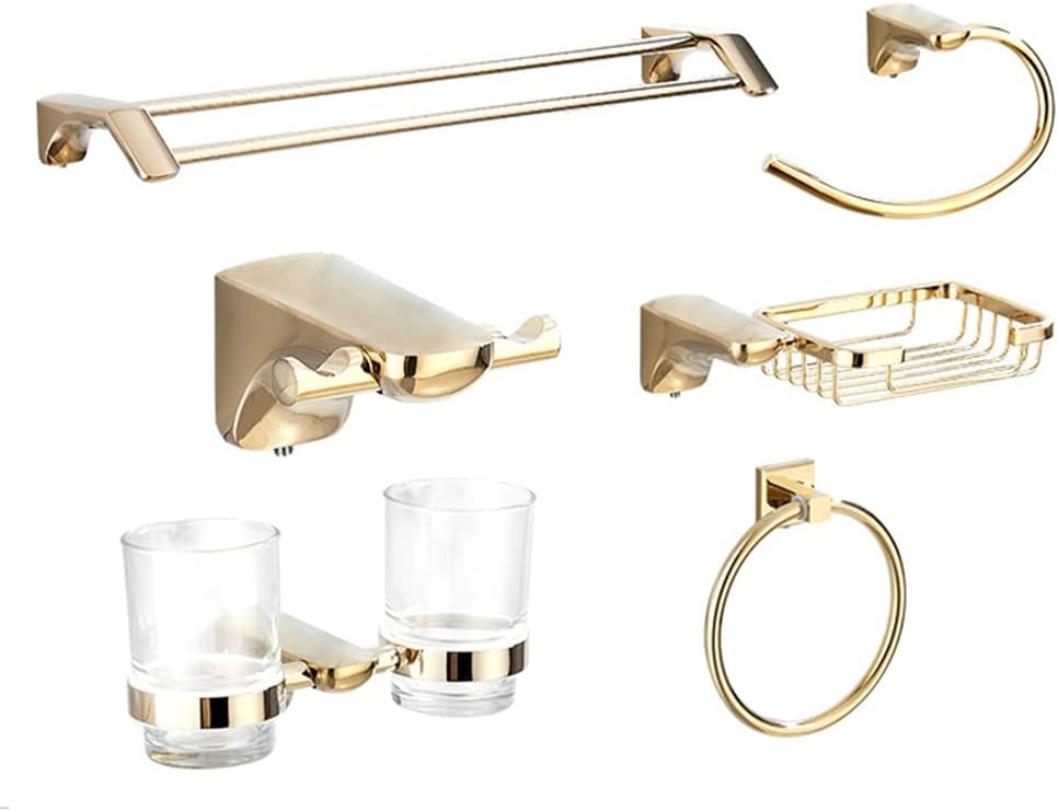 Bathroom Rack Bathroom Accessories Paper Holder Corner Shelf Towel Rack Rail Toilet Brush Holder Towel Holder Brass Gold Bathroom Hardware Set Bathroom Decor (Towe Rack 50cm)(Toothbrush Cup)