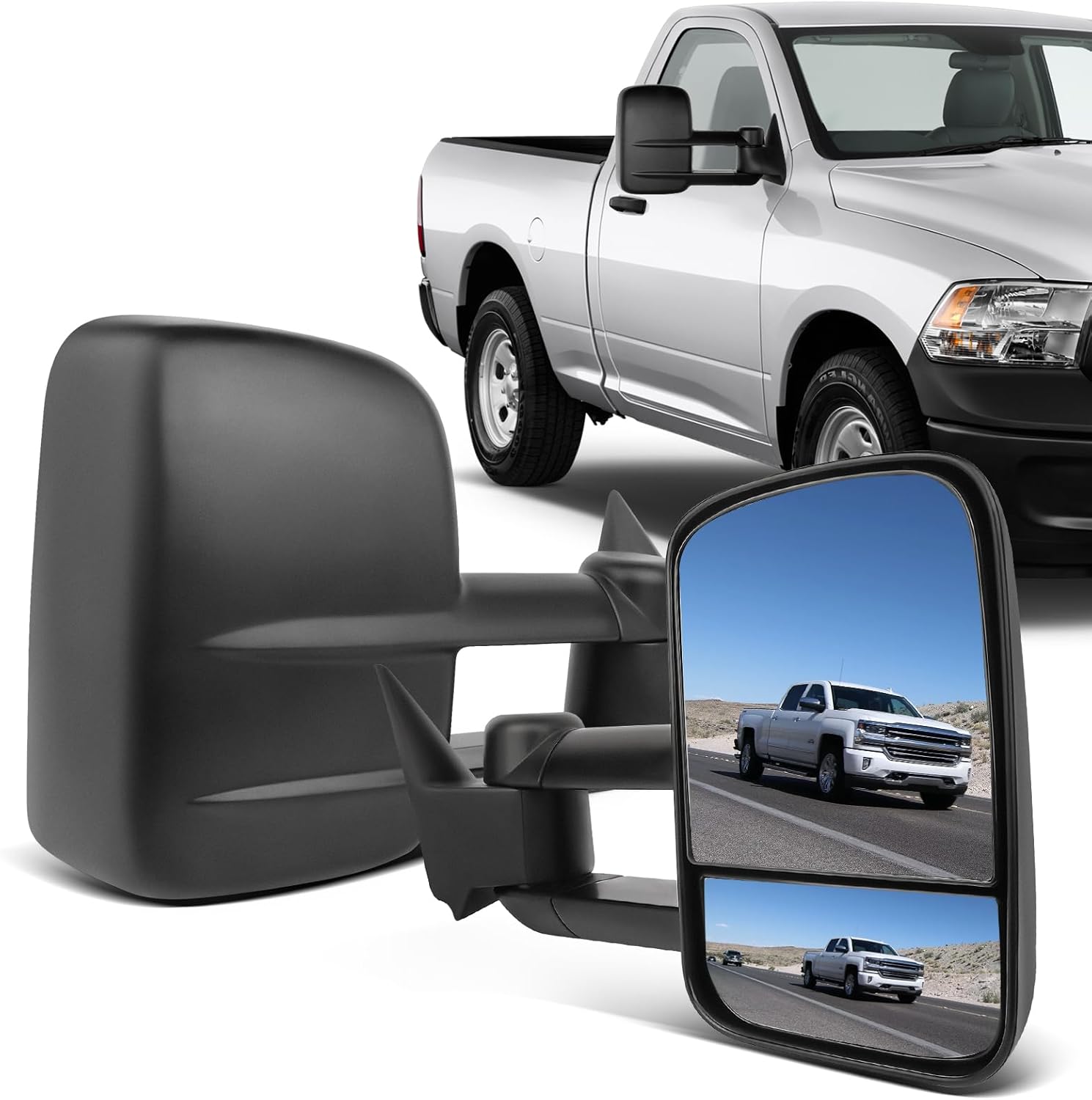 ECCPP Replacement fit for Towing Mirrors Power 88-98 Chevy/GMC C/K1500 88-00 C/K2500 3500 92-99 Suburban C/K1500 2500 Tahoe Yukon Truck/2000 Chevy Tahoe GMC Yukon V8 5.7L, Power