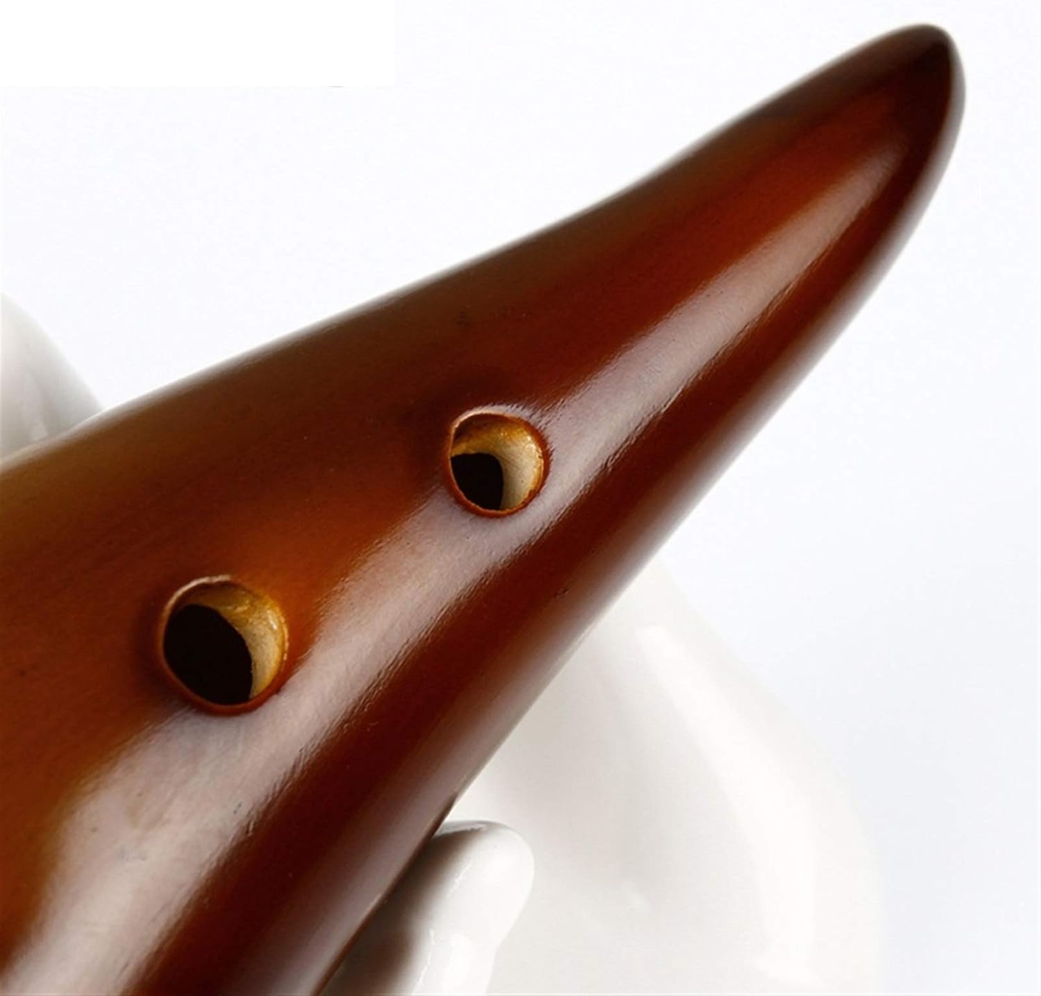 Brown Alto C Key Ocarina 12 Holes Burning Classic Music Instrument Glossy Bright Glaze Ocarina Woodwind Instrument Flute(Ocarina)