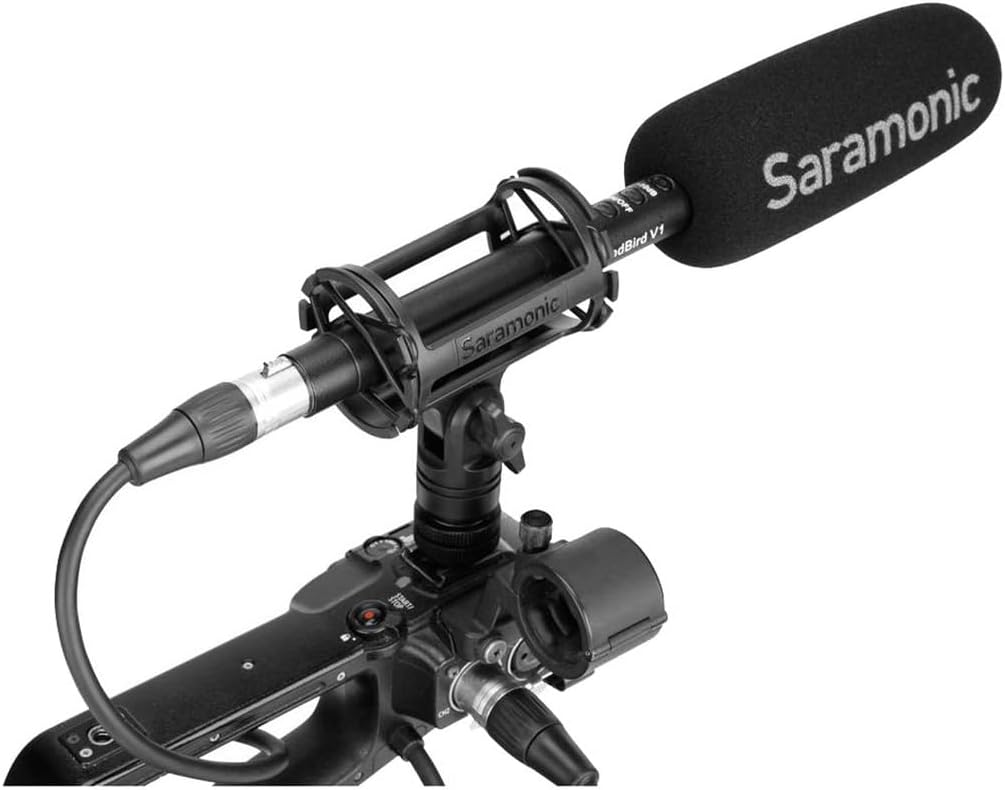 Saramonic Pro Supercardioid Shotgun Mic w/ +48v & AA Power, Shock Mount, Windscreen & XLR (SOUNDBIRDV1)