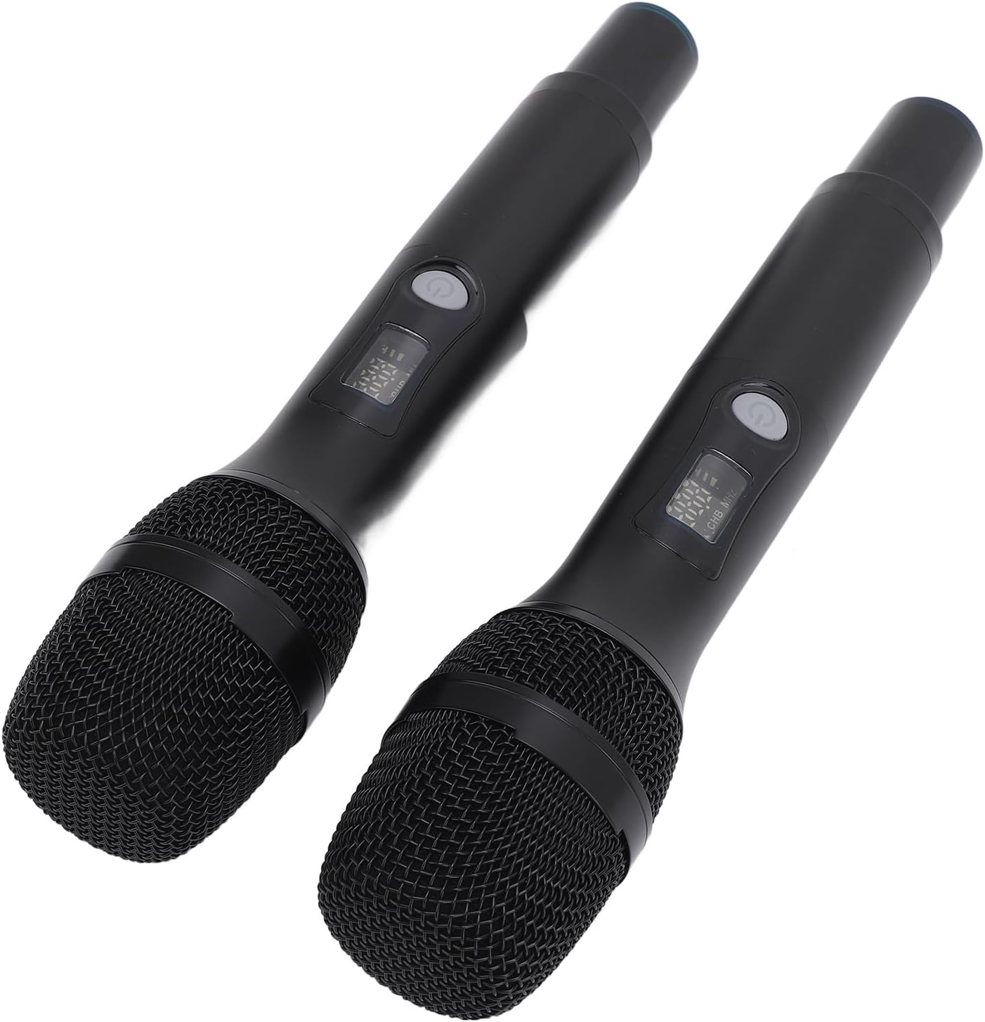 Alomejor Dual Microphone UHF Dynamic DSP Handheld Cordless Microphone with Rechargeable Receiver for KTV Singing