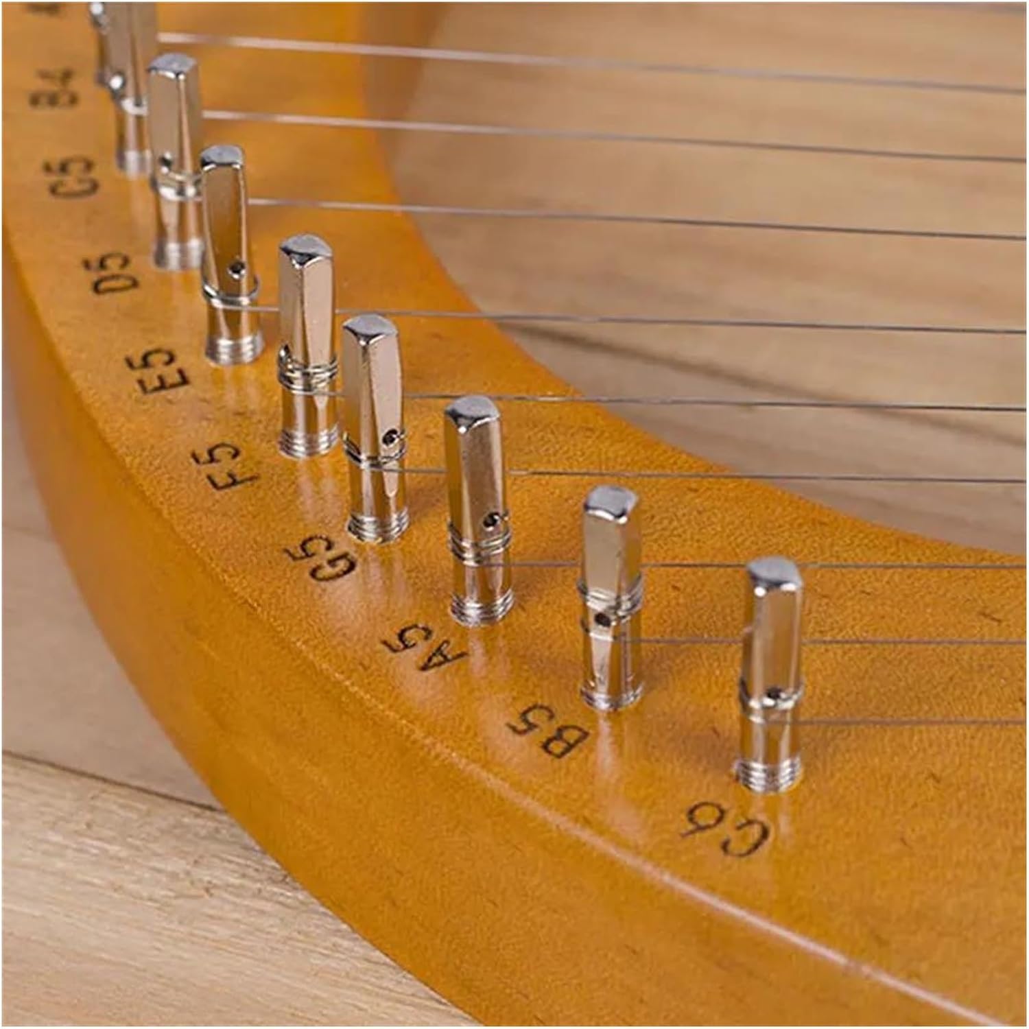 VBDEFRT Lyre Harp Set Traditional Solid Wood Lyre Harp 19 String Professional Ethnic Instruments Classical Instrumento(Windmill-Wood)