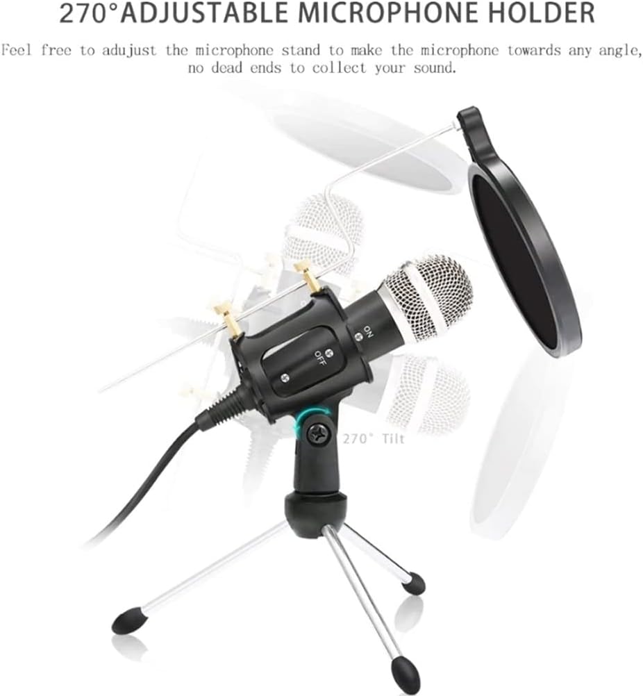 Professional Microphone, Condenser Recording, Direct Podcast, Powerful Stereo Jack, Suitable for Learning Influencers