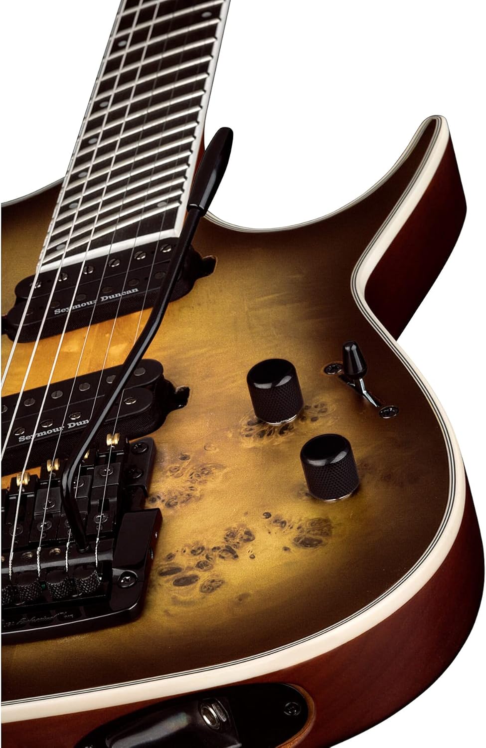 Dean Exile Select Multiscale Kahler Guitar, Ebony, Satin Natural Black Burst