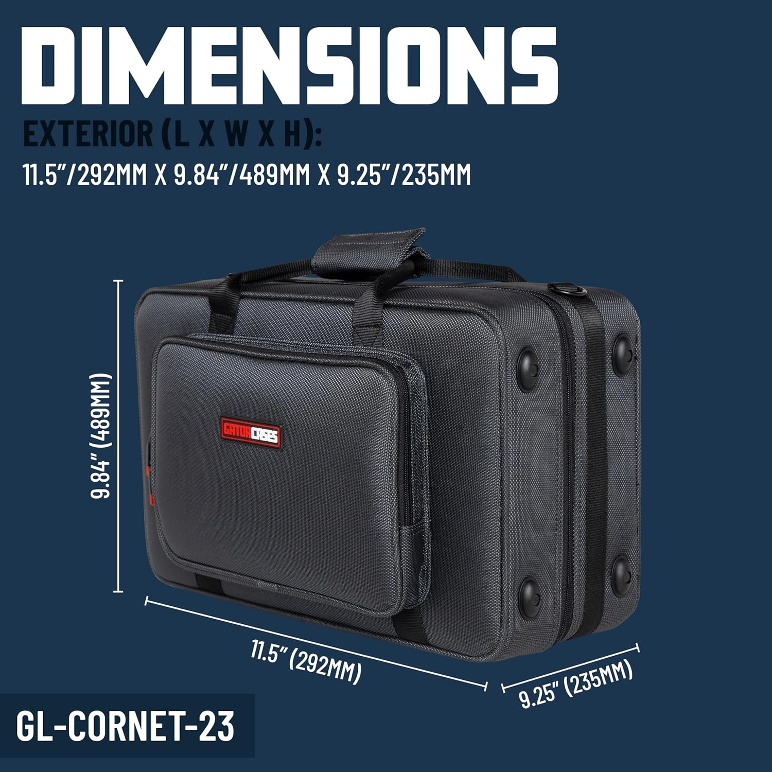 Gator Cases Adagio Series Shaped EPS Polyfoam Lightweight Case for Cornet; (GL-CORNET-23)