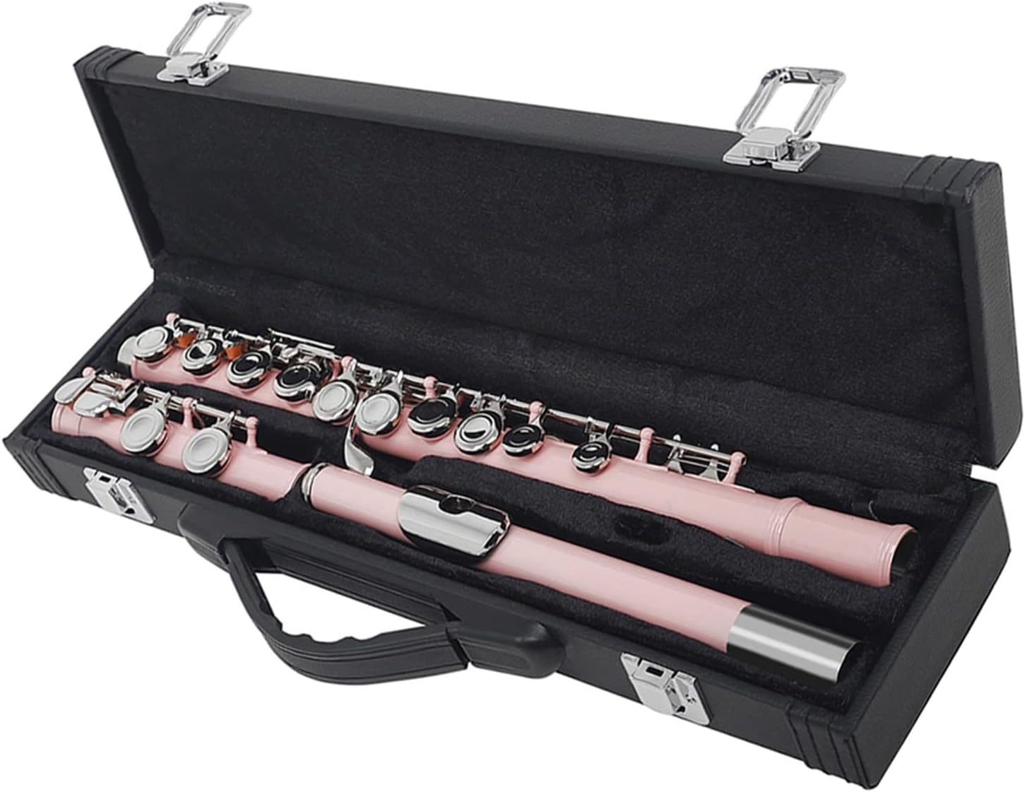 Flutes Musical Instrument Pink 16 Holes Flute with E Key Woodwind Instrument Closed Hole C Tone Nickel Silver Key Cupronickel Tube with Case