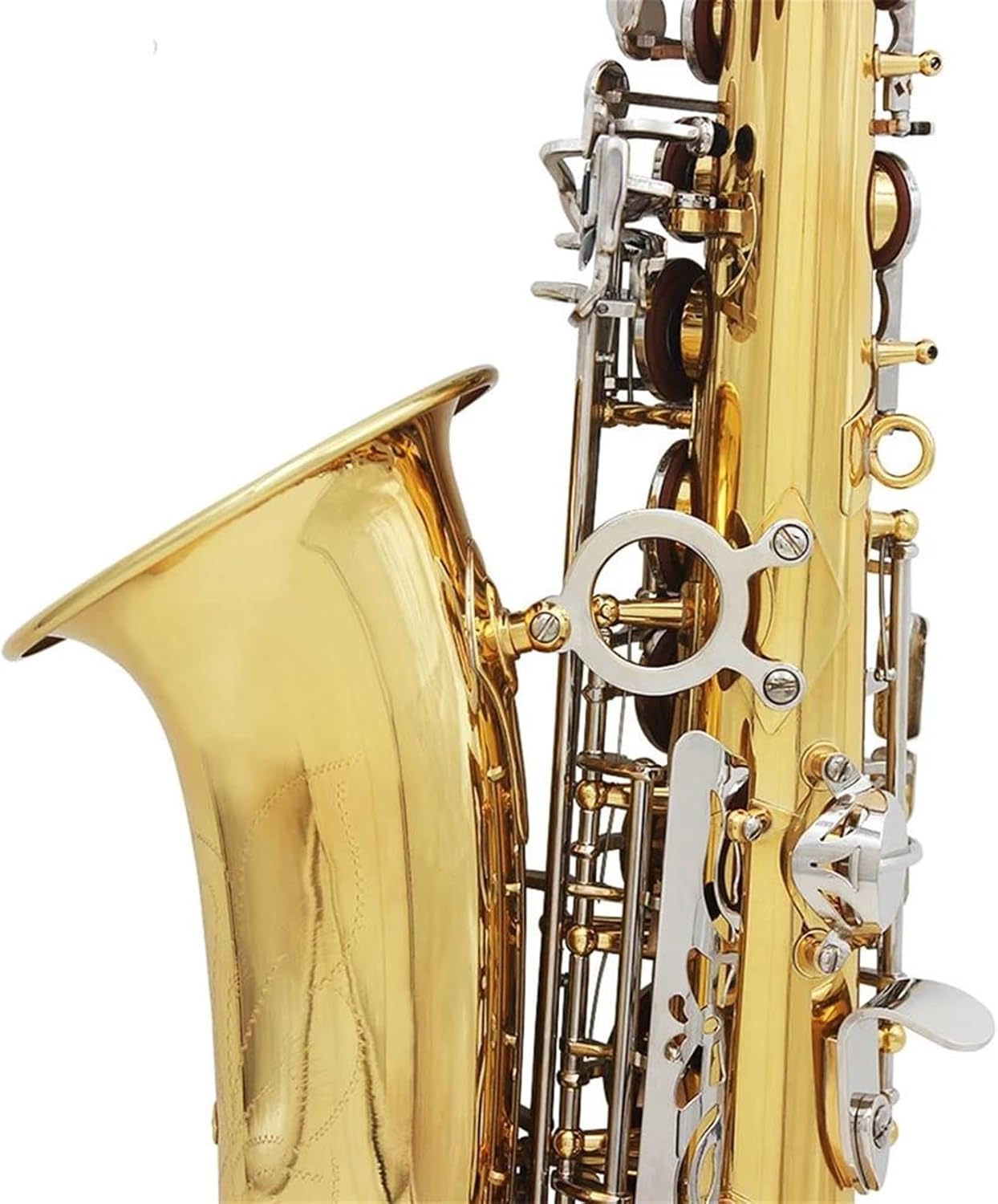 Beginner saxophone Alto Saxophone Eb Tune Gold Lacquer Silver Key Brass Body Sax Woodwind Instrument With Saxophone Accessories