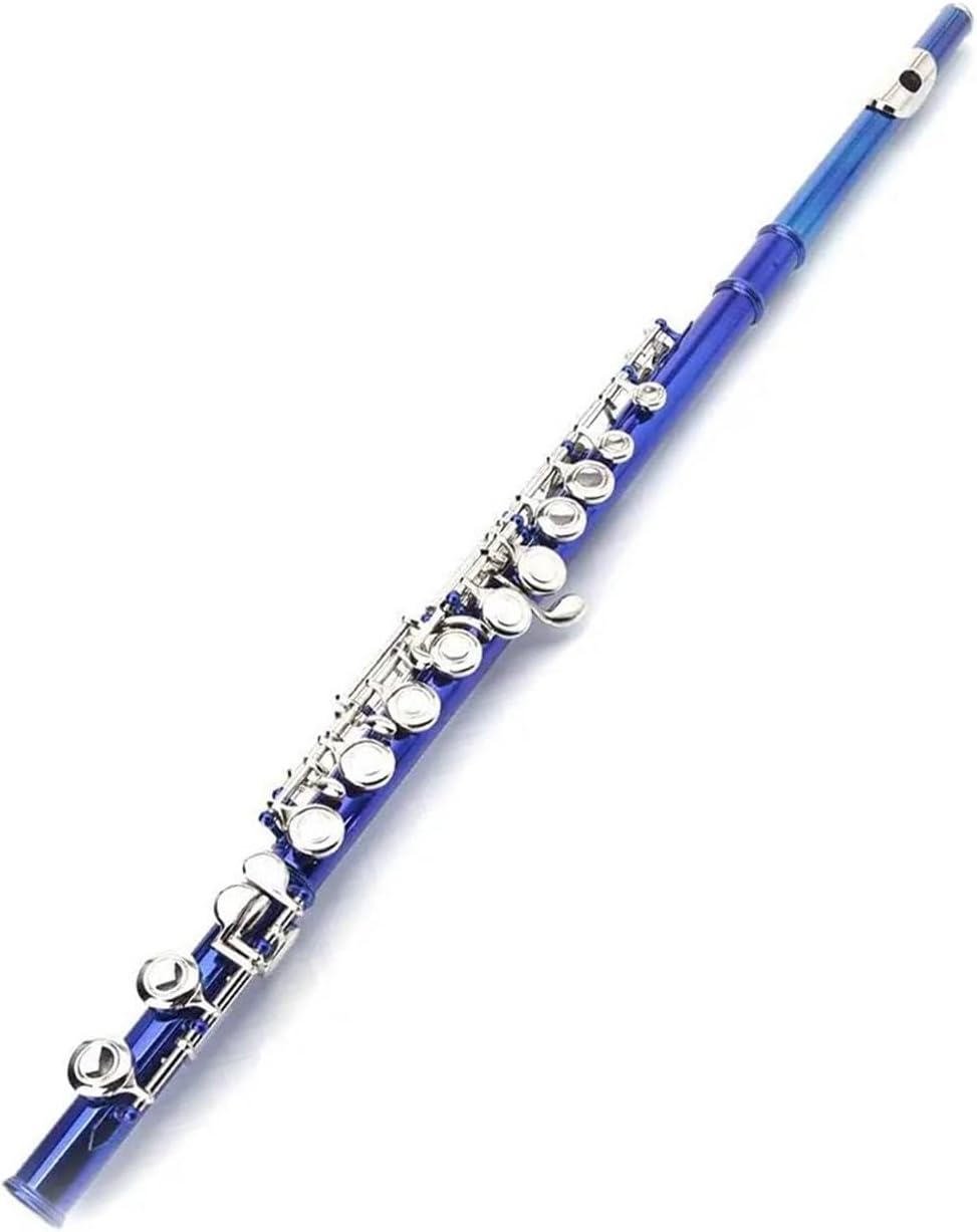 16 Key White Copper Closed Hole Flute Blue For Beginners
