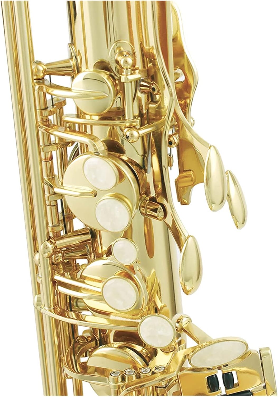Brass Bb Tenor Saxophone Sax Carved Pattern Pearl White Shell Buttons Wind Instrument with Case Student Saxophone