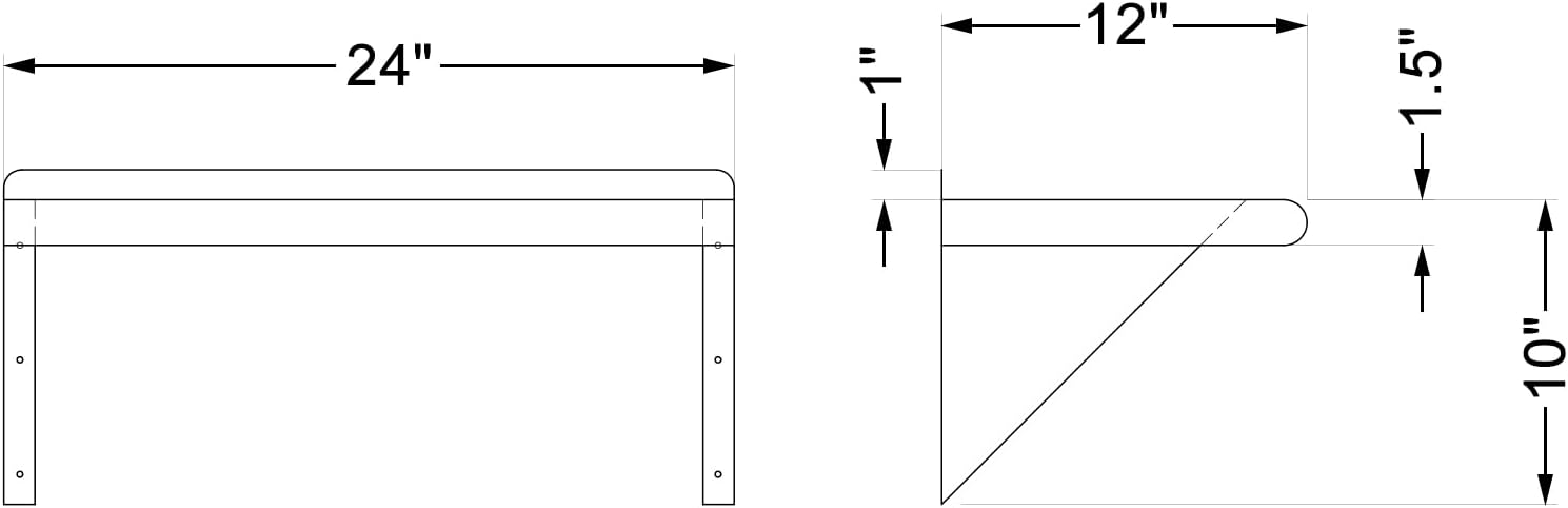 Jefferson 12 in. x 24 in. Stainless Steel Wall Shelf | NSF. Appliance & Equipment Metal Shelving | Kitchen, Restaurant, Garage, Laundry, Utility Room