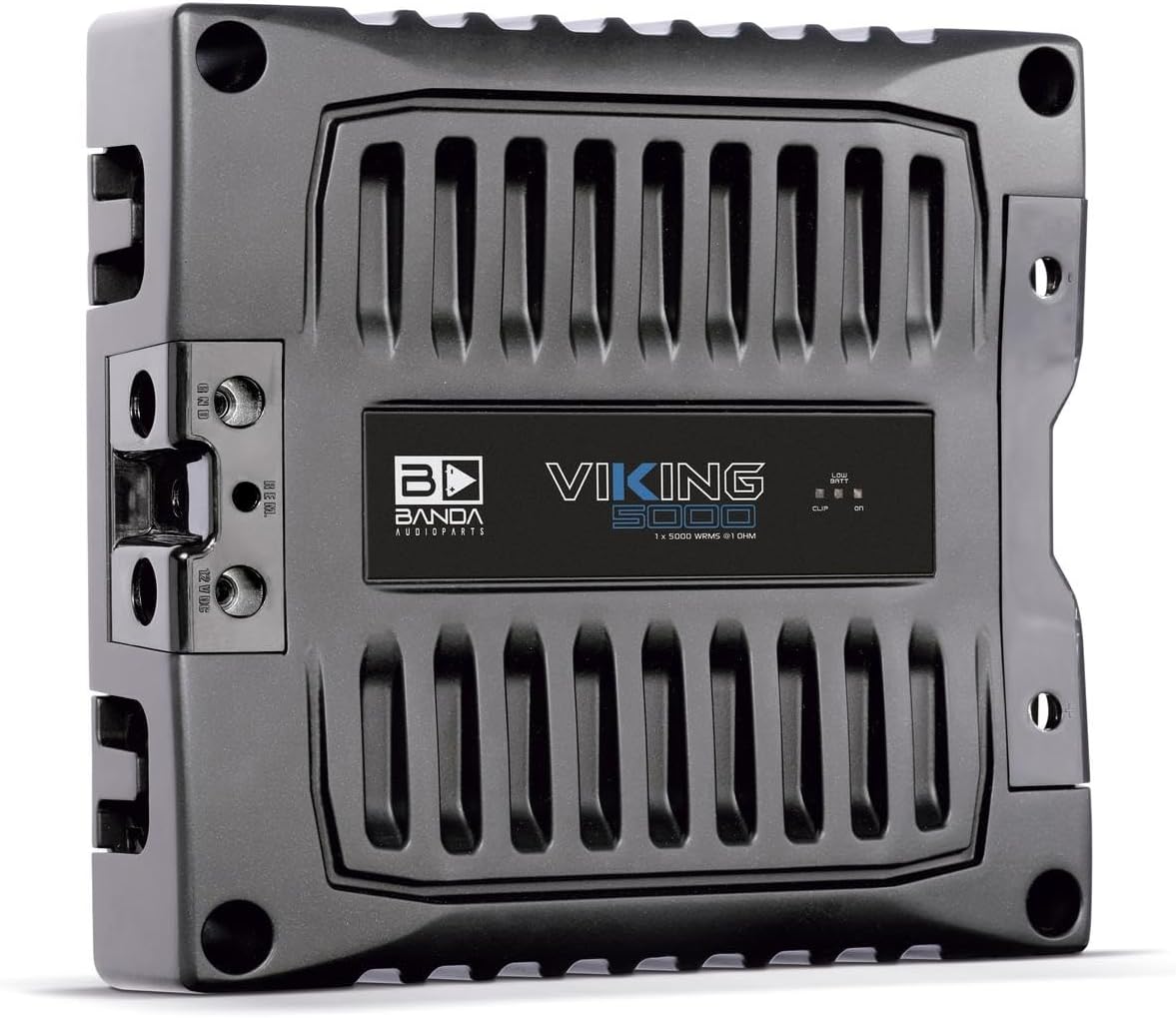 BANDA Audioparts VIKING5000.1 Car Audio Mono Amplifier 1-Channel 5000 Watts Max 1- Ohm with Bass Boost Highpass Filter and Low Pass Filter