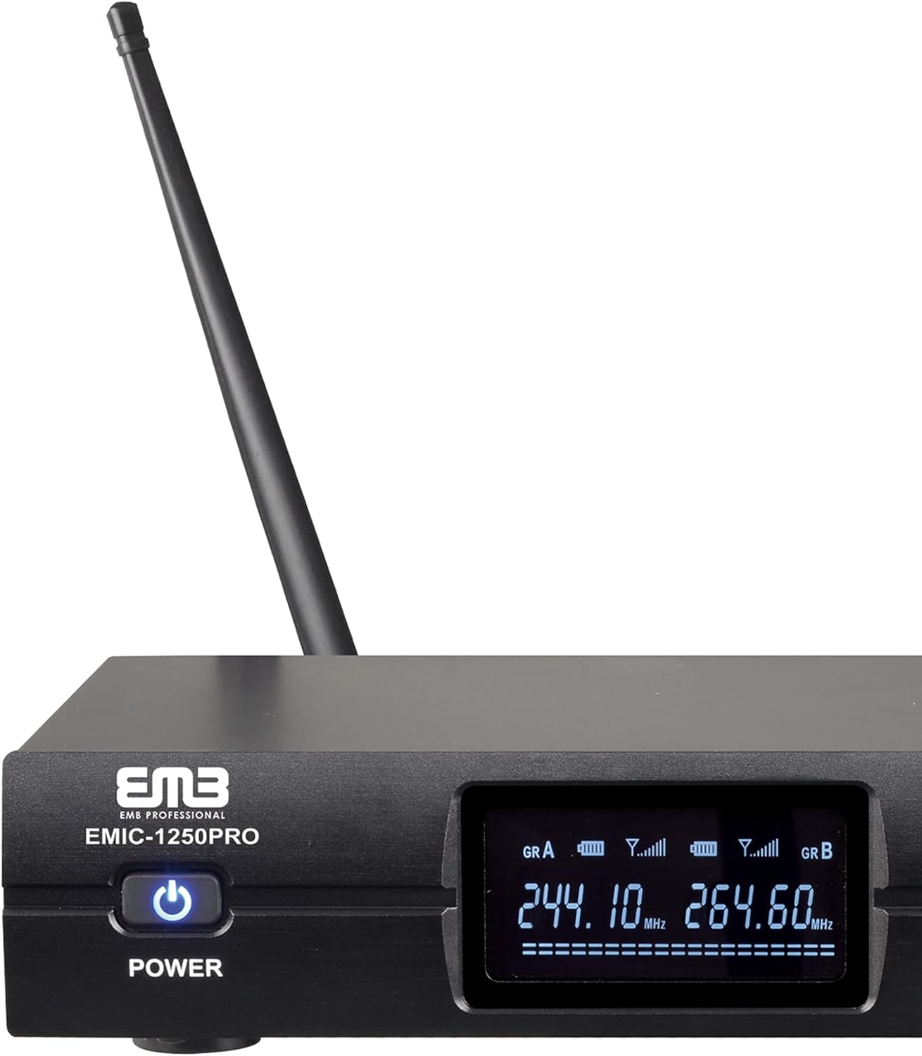 EMB EMIC1250PRO Dual VHF Wireless Handheld Microphone System w/Rechargeable Receiver - Great for Any Occasion Such as Karaoke, DJ, Wedding, Church, Classroom, Stage, Business and Outdoor
