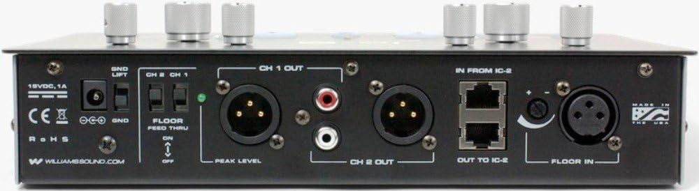 Williams Sound IC-2 Interpreter Control Console, Black and Silver, Built-in distribution amplifier and mini mixer reduce the need for external equipment and greatly simplify setup