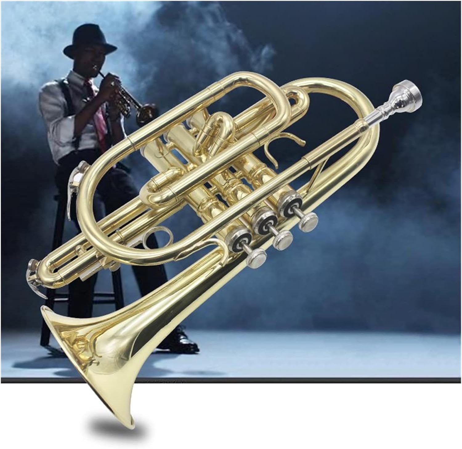 Trumpets Beginner Brass Cornet for Students Gold Lacquer Trumpet Bb Tone Cornet Instruments with Box Trumpet Set