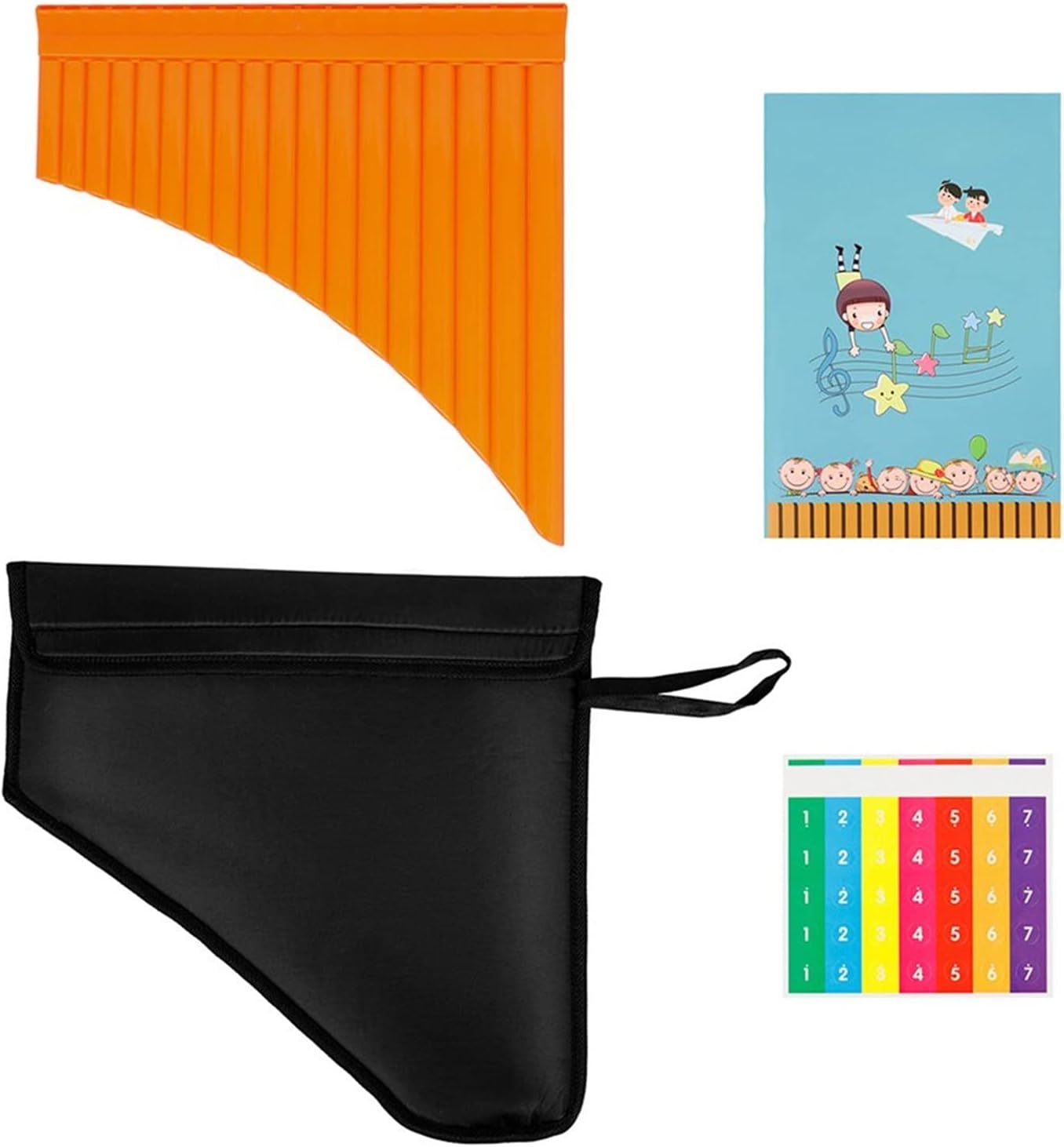 Pan Flute 16 Pipes C Key Panpipe Plastic Pan Flute Traditional Woodwind Instrument with Bag (Color : 2)