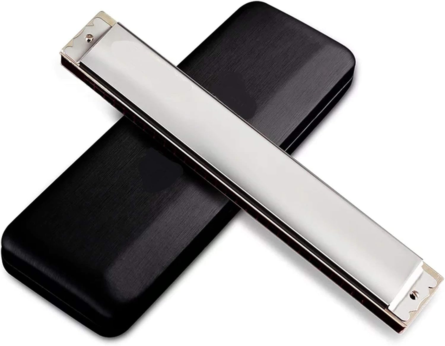 Harmonica 28 Holes Harmonica Professional Mouth Organ Harps Instrumentos Harmonicas Key C Musical Instruments ABS (Color : Silver Key G)