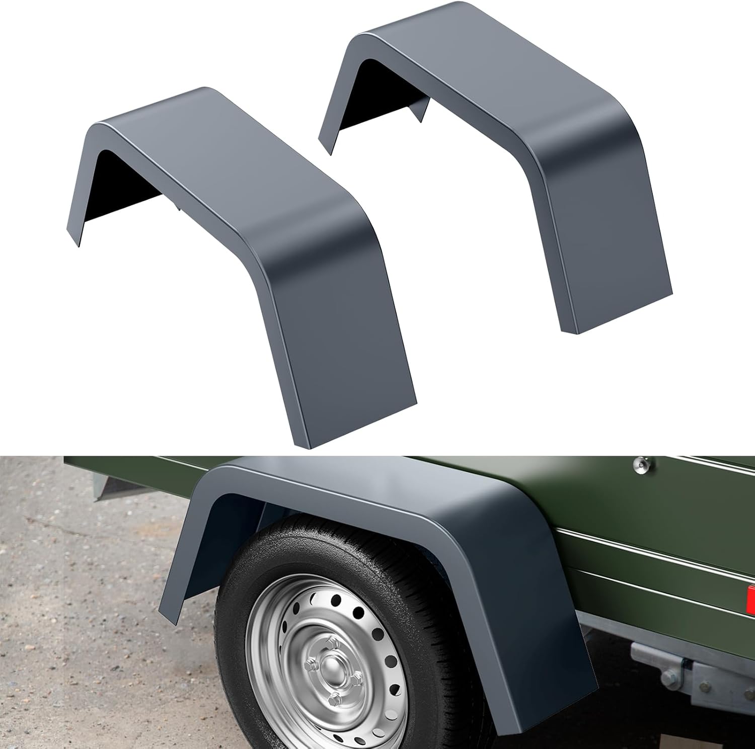 Trailer Fenders,2 Pack Tandem Axle Trailer Fenders Fit 14