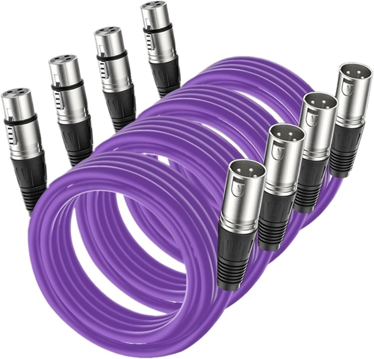 4Pack Microphone Cable XLR Male to Female Balanced Interconnect Cord 3 Pin Mic Auido Cord for Microphone Speaker Mixing Board(1m)