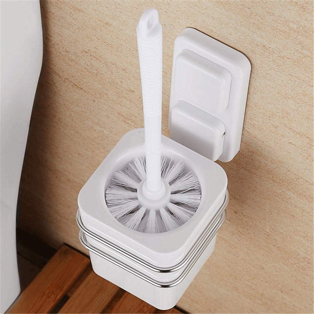 Toilet Brush and Holder Set, Silicone & Bristles Bathroom Cleaning Bowl Brush Kit with Tweezers - White