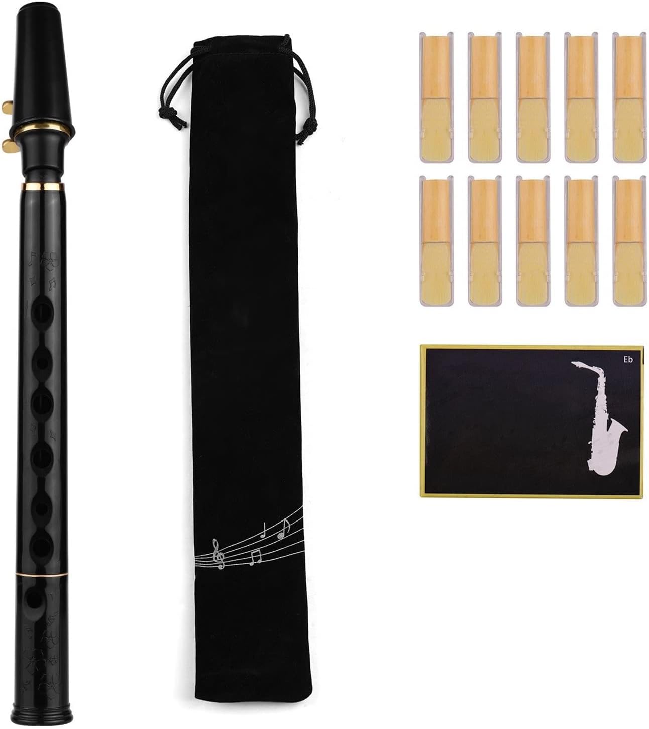 C Key Mini Pocket Saxophone Sax ABS Material with Mouthpieces 10pcs Reeds Carrying Bag Woodwind Instrument for Beginners Student Saxophone