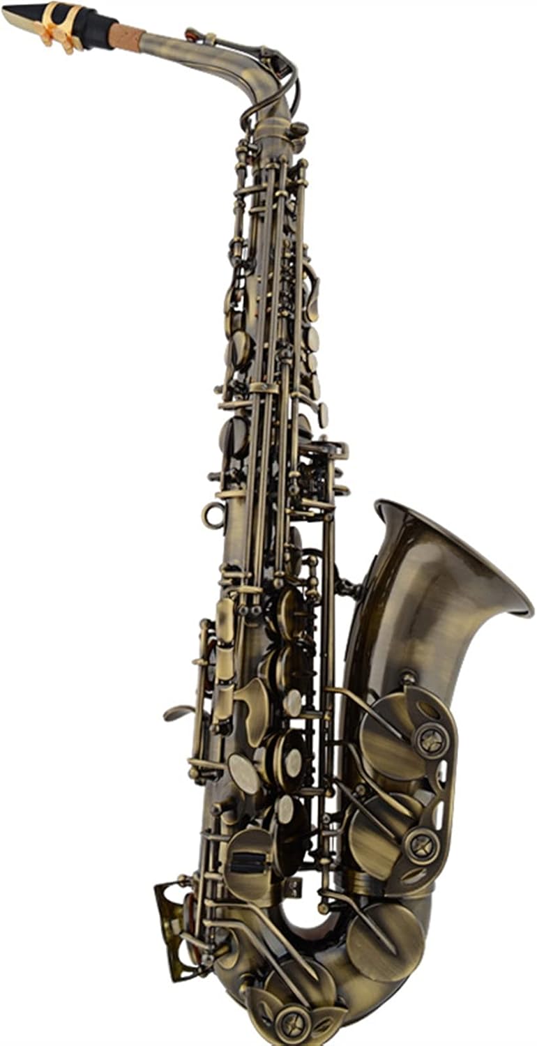 Saxophone Straight Alto Saxophone in E Flat Antique Copper Key Type Woodwind Instrument