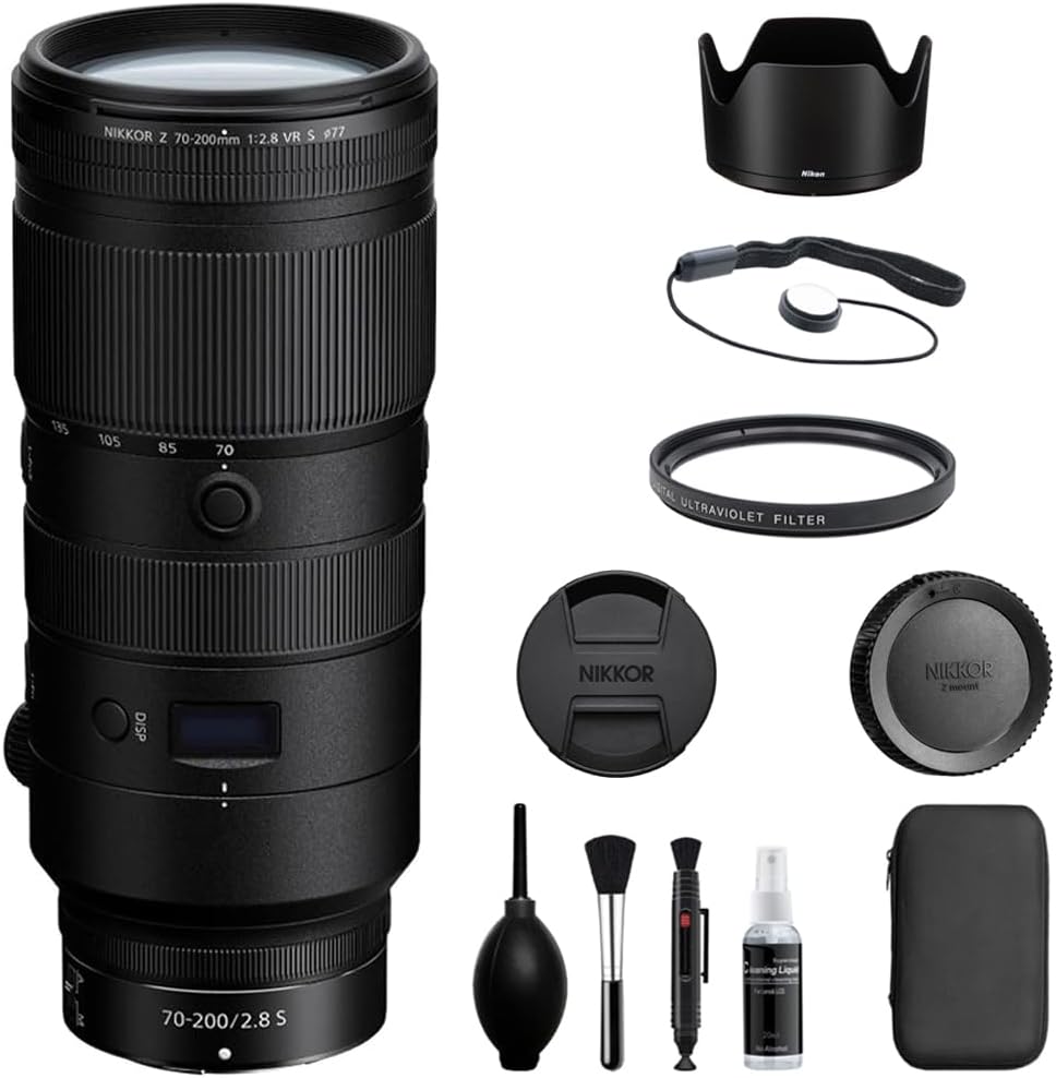 Nikon NIKKOR Z 70-200mm f/2.8 VR S Lens Compatible with Nikon Z-Mount (Full Frame) Bundled with UV Filter + Lens Cap Keeper + Cleaning Kit + Cleaning Cloth (5 Items)