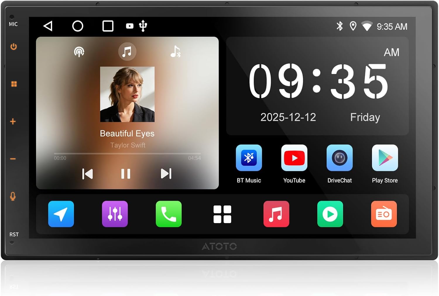 A5L Double-Din Car Radio Android in-Dash Car Stereo with Wireless CarPlay/Android Auto, GPS Tracking, WiFi/Bluetooth/USB, ChatGPT-AI Head Unit, EQ, DSP, FM/AM