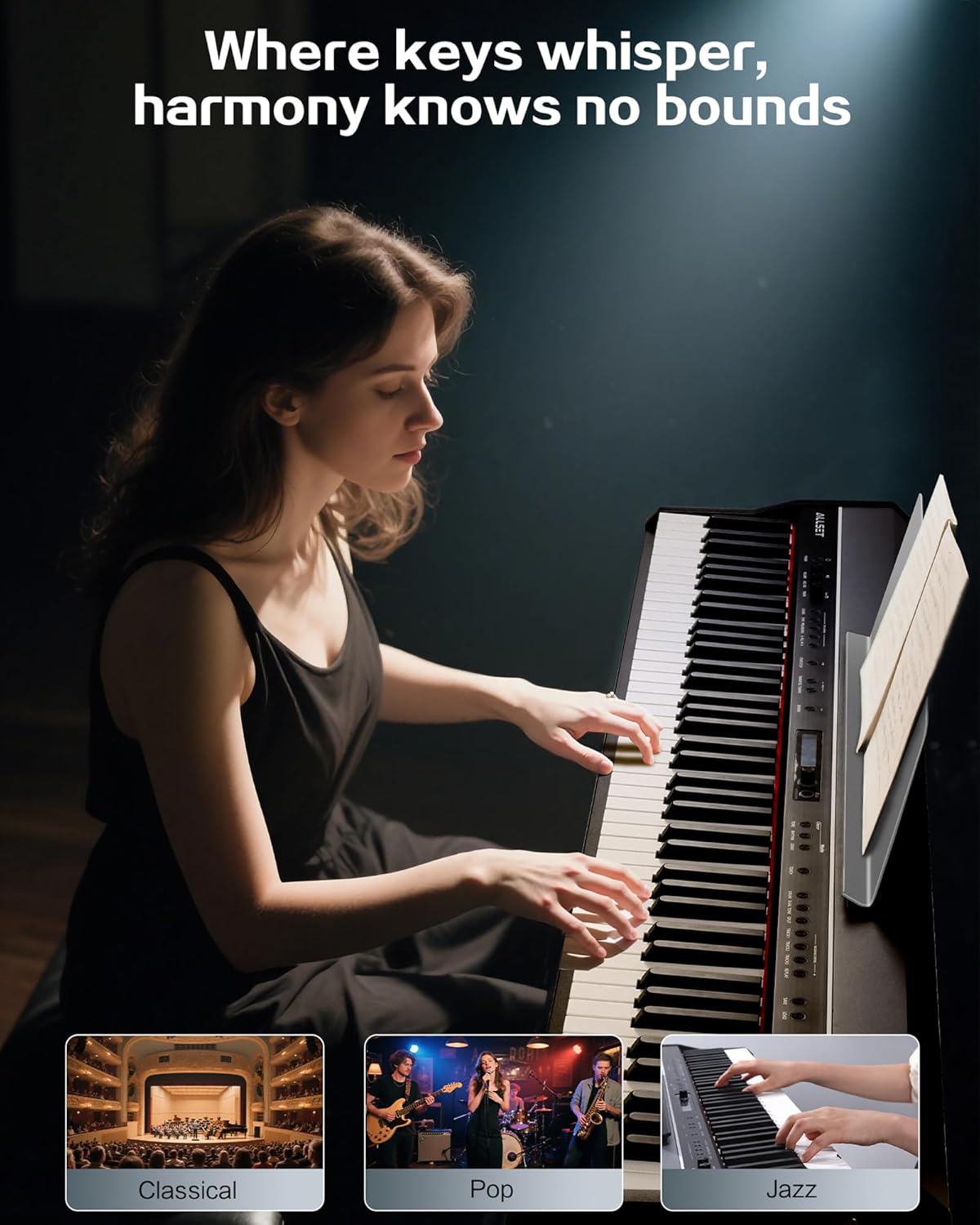 SHAYMON88 88-Key Digital Piano with Hammer Action, Full Weighted Keyboard for Beginners | Home Studio Electric Piano, 3 Pedals, USB/MIDI, Dual Stereo Sound, Christmas Birthday Gifts for Adults & Kids