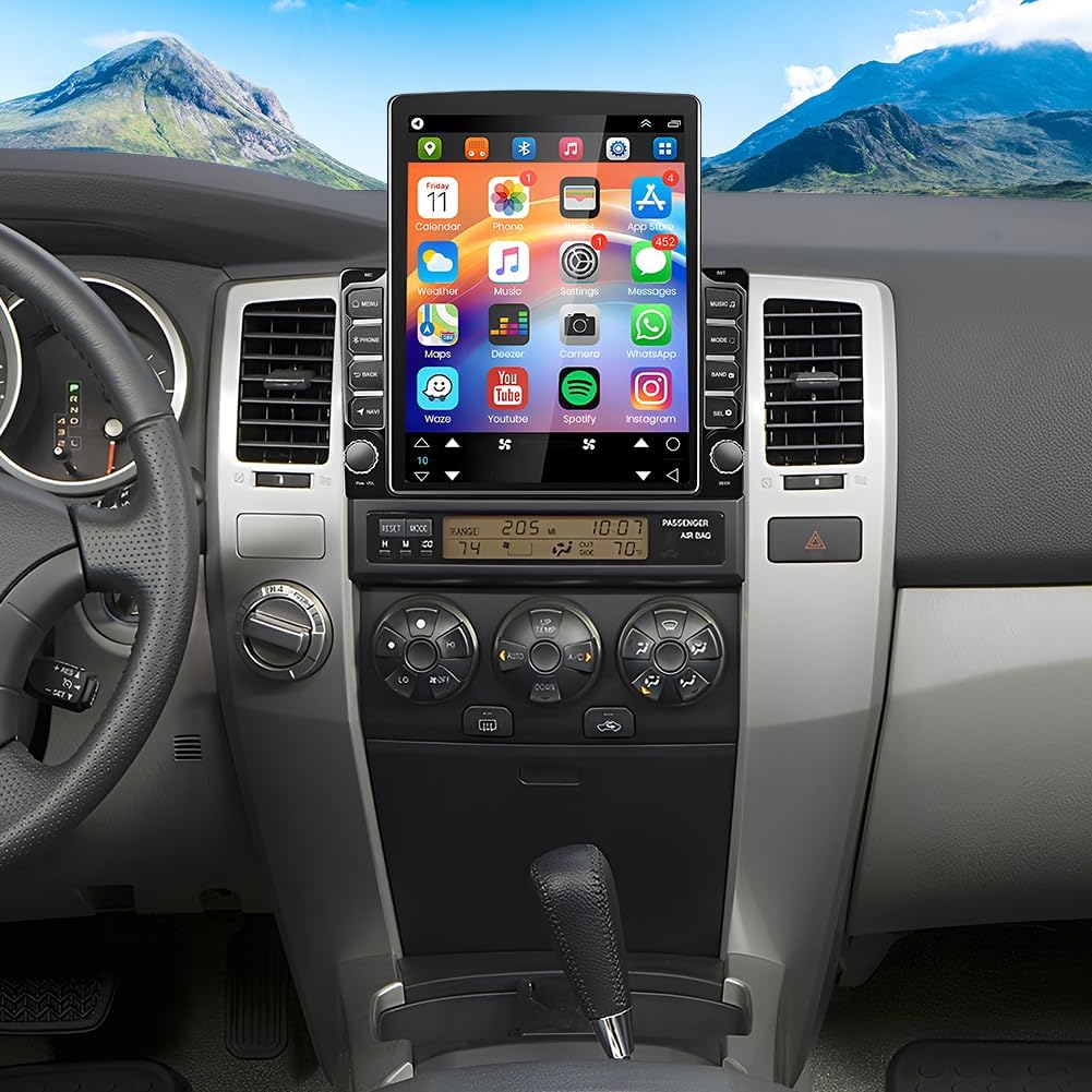 Double Din Car Stereo Radio for Toyota 4Runner 2003-2009 Android 9.7 inch Touch Screen Head Unit Car Stereo with Wireless Carplay Android Auto Support GPS Bluetooth WiFi FM RDS DSP Backup Camera