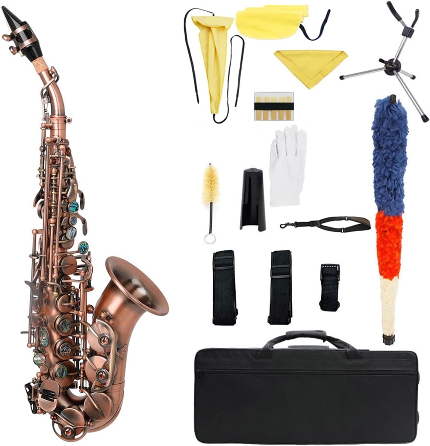 EB Alto Saxophone Brass Lacquered Gold E Flat Sax 82Z Key Type Woodwind Instrument Beginner Saxophone (Color : Bronze Bb)