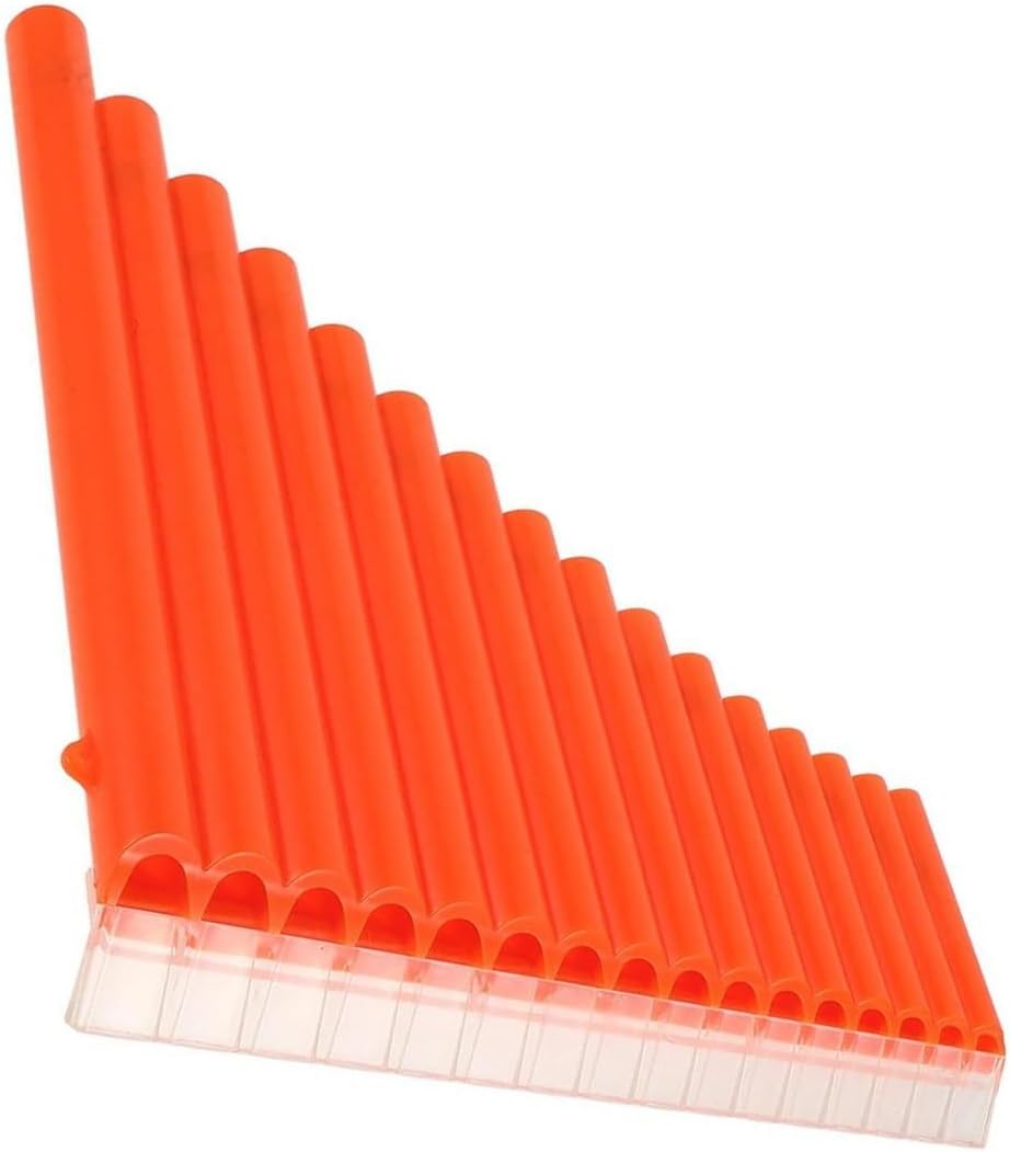 25 Pipe C Key Pan Flute Pan Flute C Key Instrument Beginner Woodwind Instrument Set With Portable Storage(Orange)