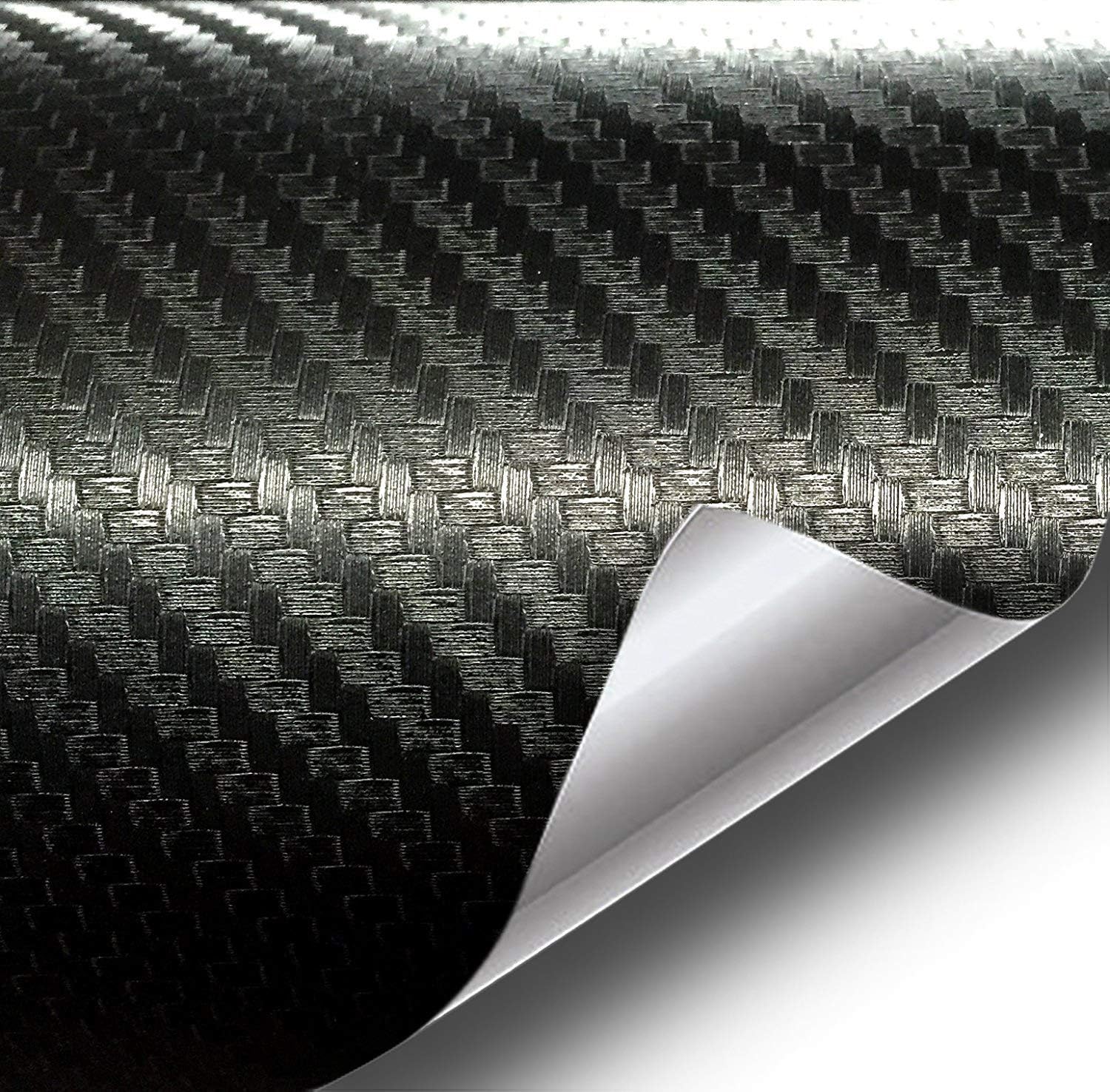 Black 3D Carbon Fiber 5 Feet x 10 Feet 50 Square Foot Cast VViViD8 Vinyl Decal Bubble-Free Car Wrap Interior