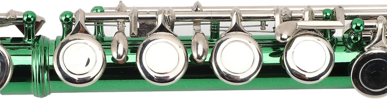 C Flute 16 Key Set for Beginners and Students White Copper Flute with Portable Bag and Cleaning Tools for Learning