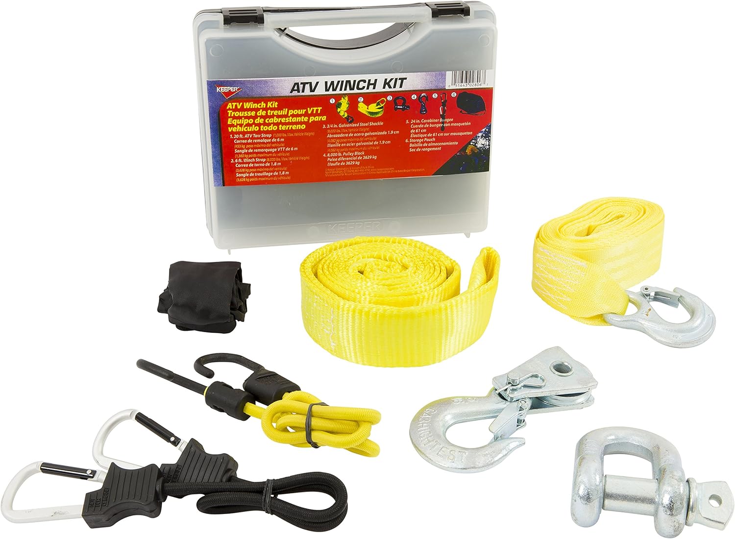 Keeper 02806 ATV Winch Accessory Kit with Storage Case