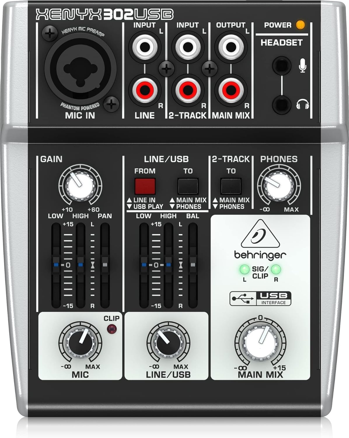 Behringer XENYX 302USB Premium 5-Input Mixer with XENYX Mic Preamp and USB/Audio Interface