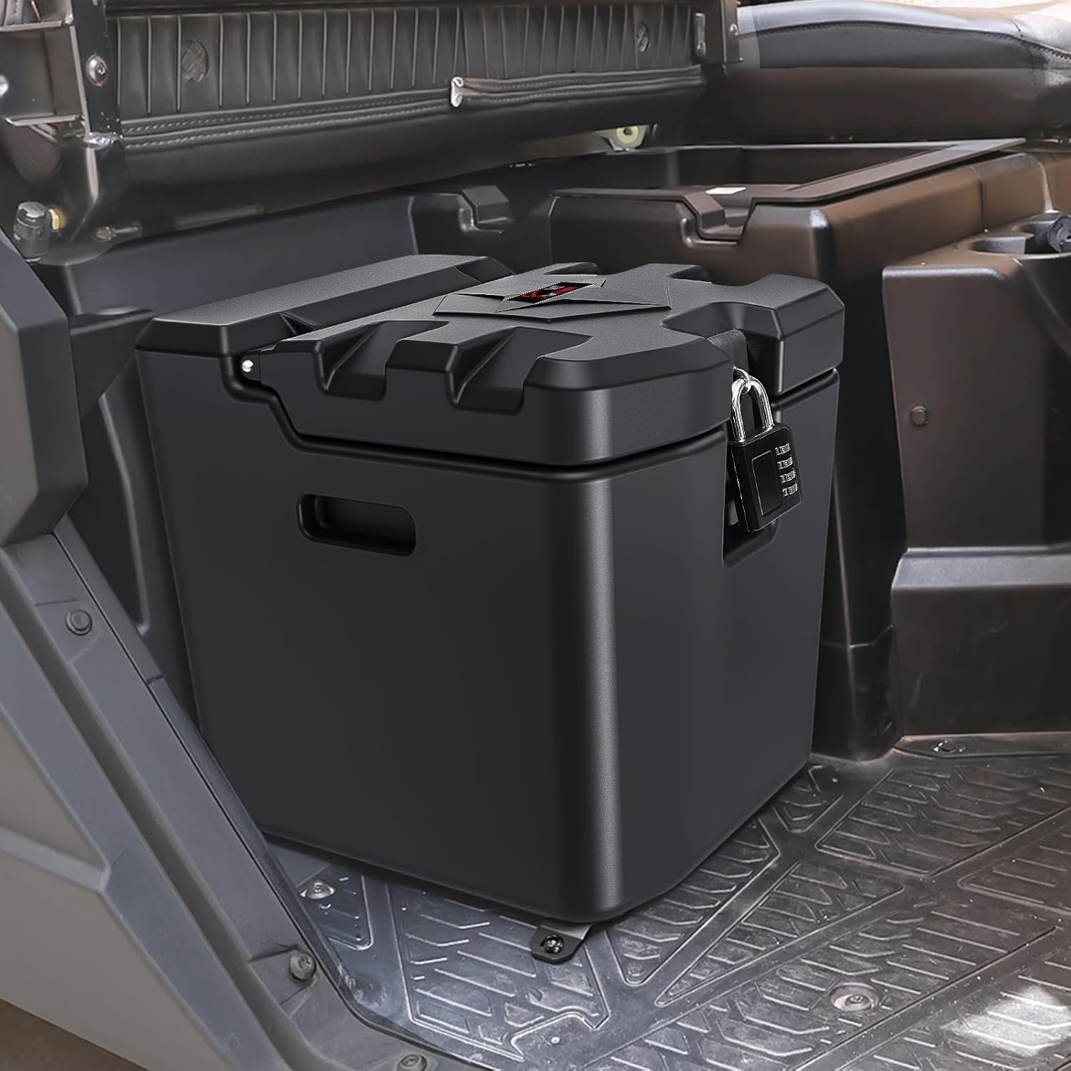 StarknightMT Ranger Storage Box, 28L/ 7.4Gal Ranger XP 1000 Under Seat Storage Box with Lock Compatible with Polaris Ranger XP 1000/Crew 2018-2025 Replace #2882910