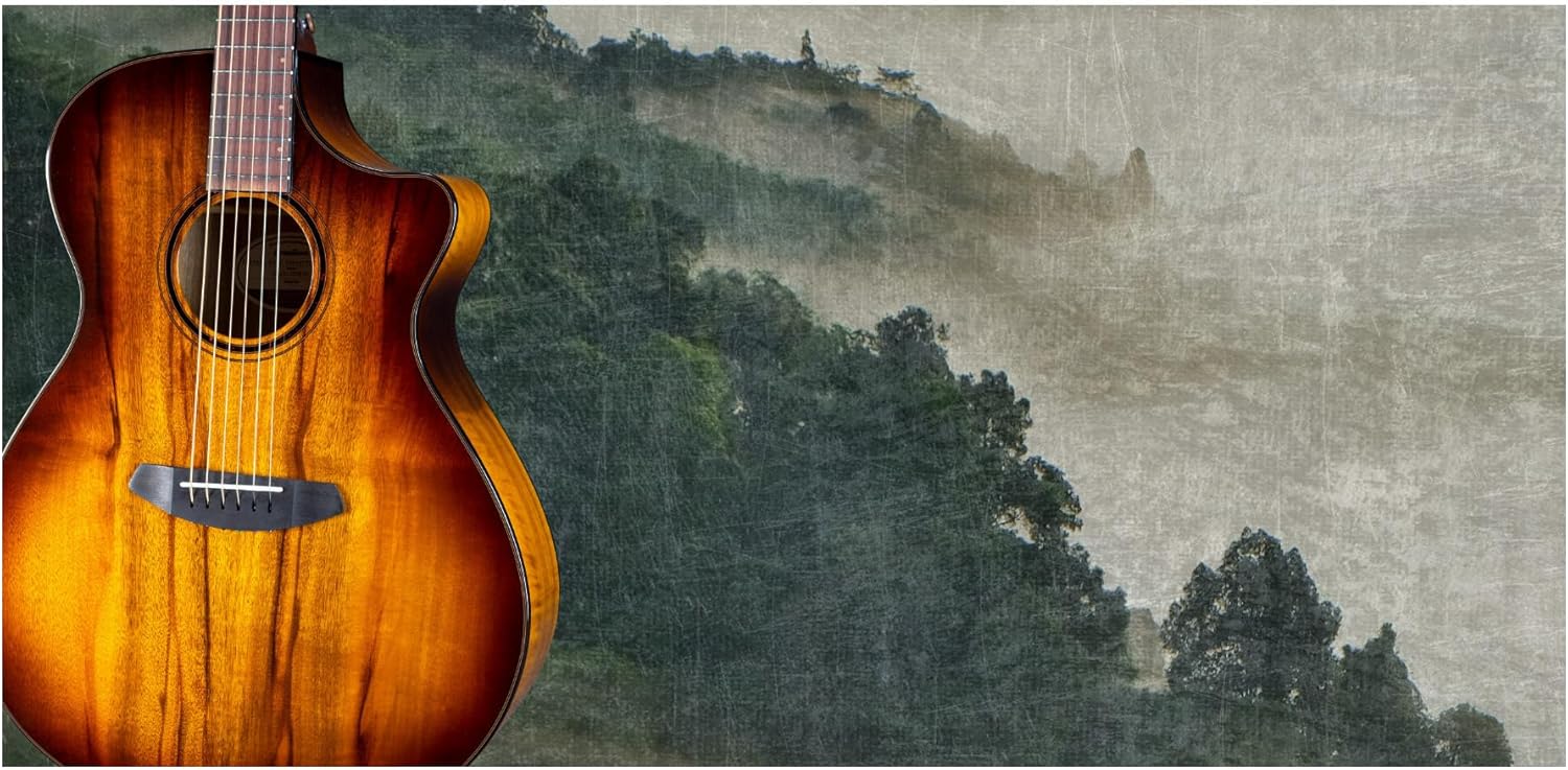 Breedlove Pursuit Exotic S Concerto 6-String Myrtlewood Made Acoustic Guitar CE with Slim Neck Profile and Pinless Bridge (Right-Handed, Tiger's Eye)