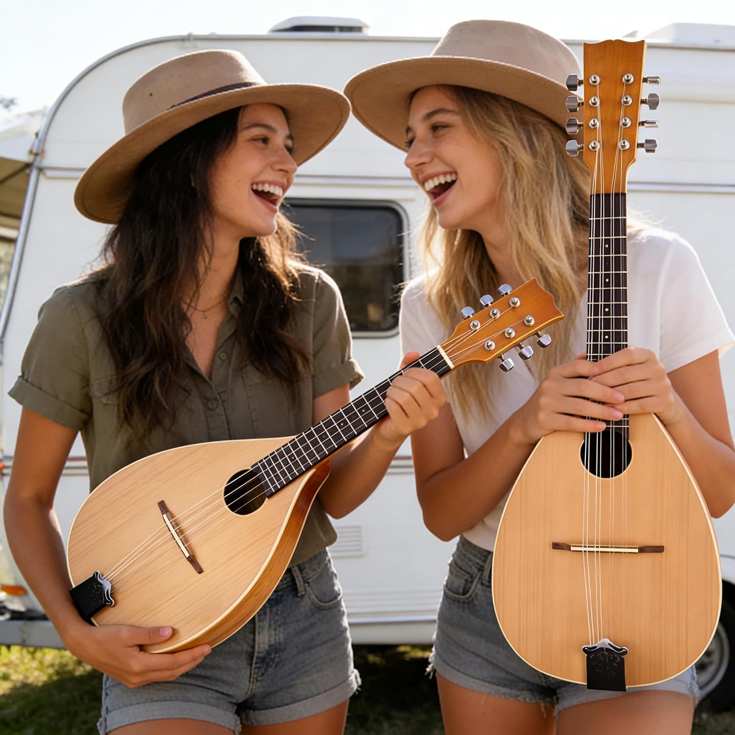 Mandolin Guitar For, F-Style Solid Wood Acoustic Mandolin Instrument With Bag, Tuner & Strap For Beginners & Professionals