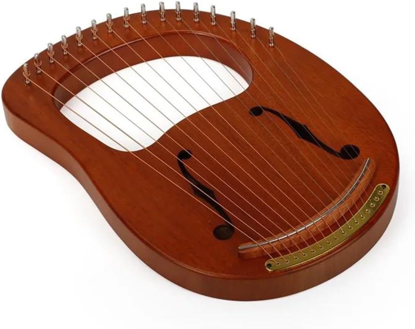 Lyre Harp Set Single Board 16-String Wooden Lyre Harp Metal Strings Portable Solid Wood Stringed Instruments For Beginners(16A)