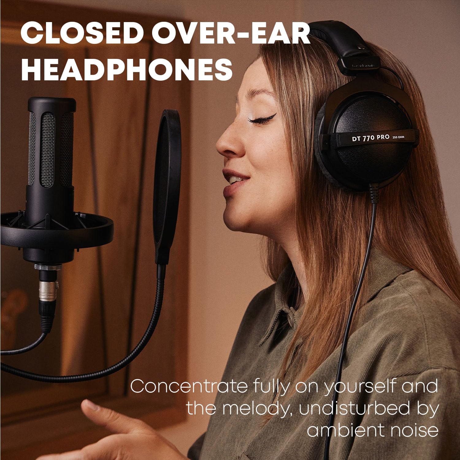 Beyerdynamic DT 770 Pro 250 ohm Professional Studio Headphones (Limited Black Edition) (Renewed)