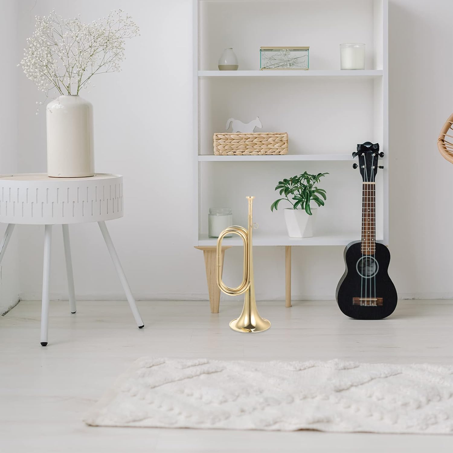 Milisten 2pcs Trumpet Bugle for School Band Style Copper Bugle for Beginners Music Instrument for Ages