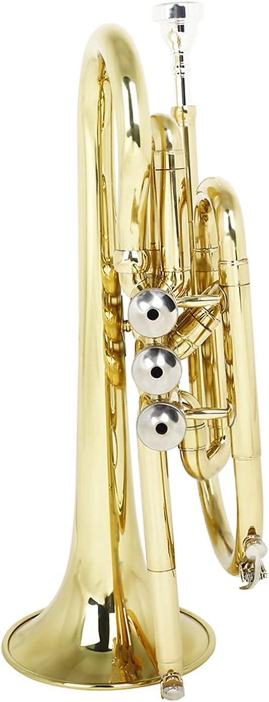 KESHUO Professional Bb Flat Cornet Brass with Carrying Case Gloves Cleaning Cloth Brushes Wind Instrument Trumpets