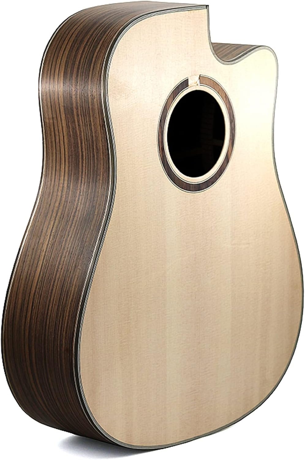 Folk Guitar Missing Corner Full Single Finished Barrel Combination Rosewood Back Side Spruce Veneer Guitar Material DIY Guitar Kit
