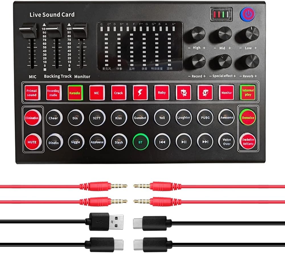M9 Audio Interface Sound Card Live Voice Mixer External USB Sound Card Multiple Effects Sound Card Mixer Board