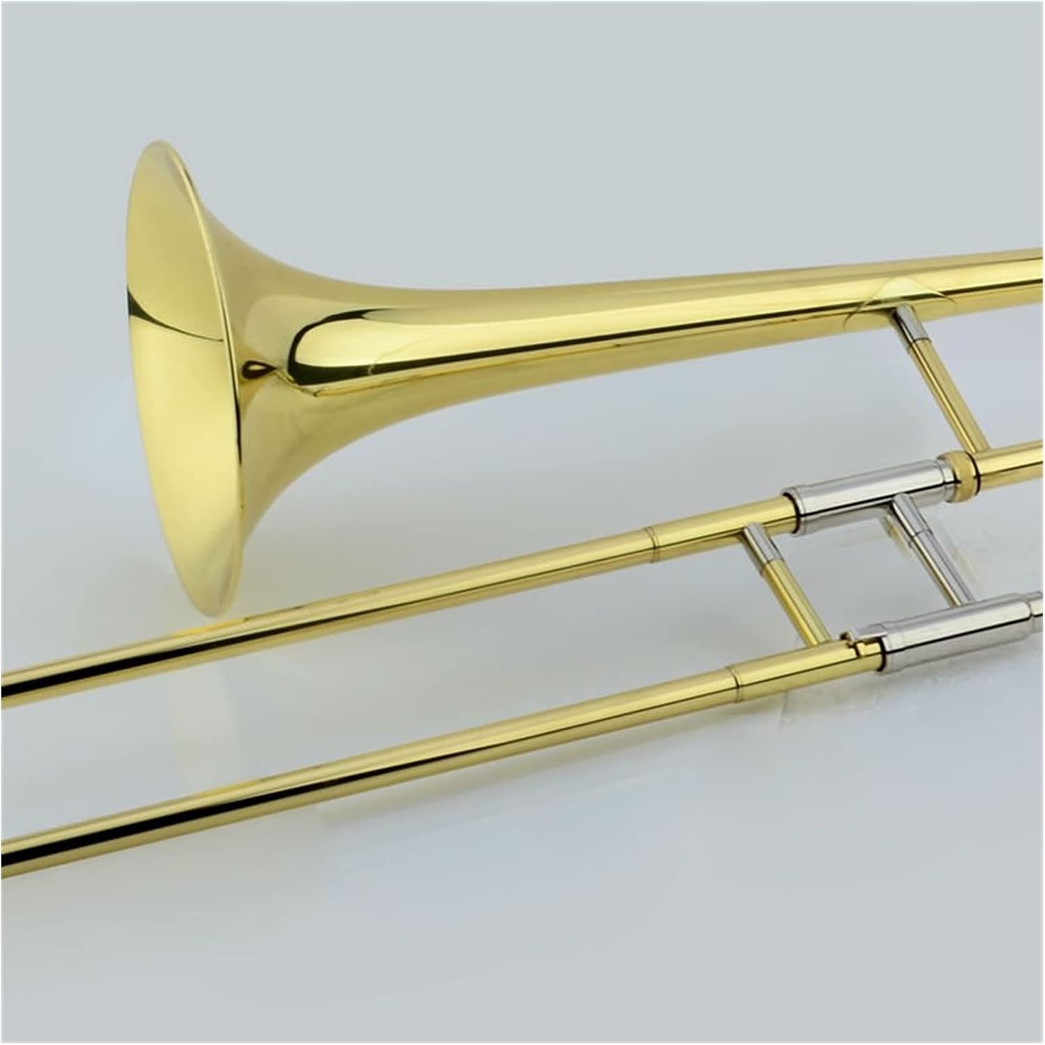 Standard Trombone New Professional Alto Trombone B Flat Gold Lacquer Brass Trombone Musical Instruments with Trombone Mouthpiece Valve Trombone (Color : Gold)