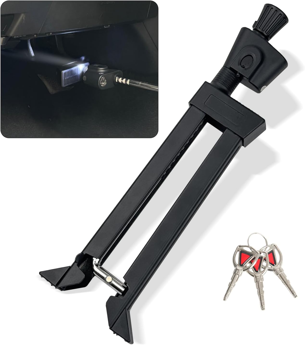 Brake Pedal Lock Anti Theft, Patented Car Anti Theft Device with LED Light, Heavy Duty Car Security Anti Theft Lock, Universal Fit for SUV/Truck/Van (X35)